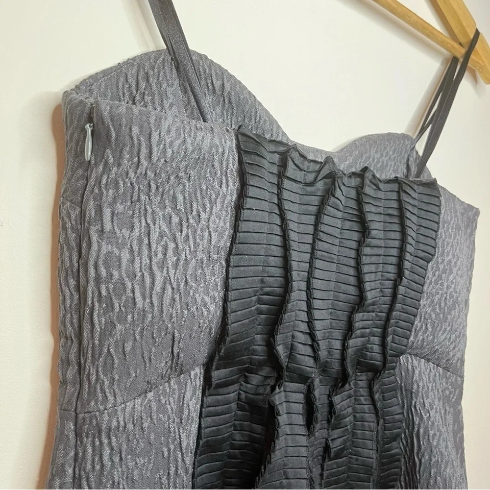 NWT BCBG Generation Sweeheart Gray Pleated Back Cocktail Strapless Minidress - Picture 6 of 9
